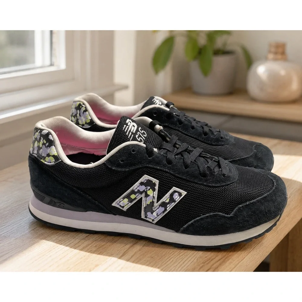 New Balance 515 V3 Womens Sneakers Black Nightshade Floral WL515AC3 Size 10
